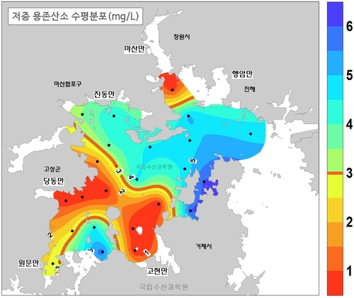 5월 발생한 남해안 산소부족 물덩어리 완전 소멸