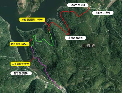 '나룻배로 28㎞' 가던 임실군 청운∼지천 '임도 3.4㎞'로 간다