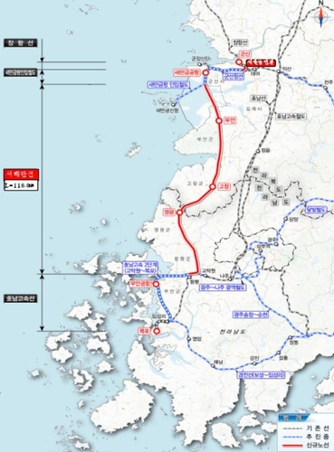 호남 5개 시군 "군산-목포 철도망 구축해 서해안 발전 앞당겨야"
