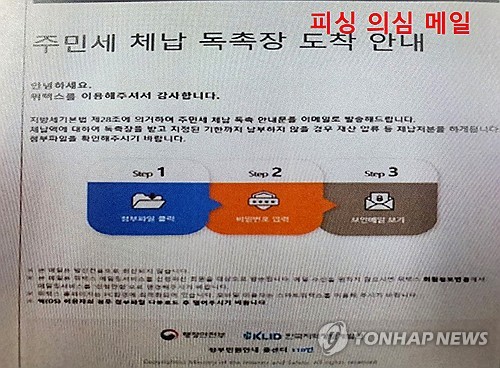 '체납세액·벌금 독촉' 국세청 등 사칭 스미싱 주의보