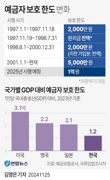 예금보호 1억원으로 상향…내년 중 유력