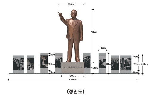 '8ｍ 높이 박정희 동상' 경북도 천년숲에 세워져…내달 제막식