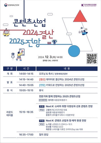 "K콘텐츠 미래 전망"…'콘텐츠산업 2024결산 2025전망 세미나'