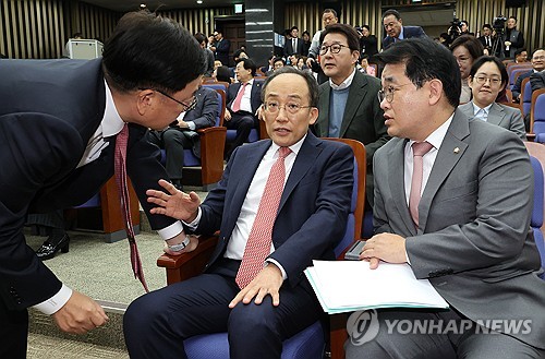 與, 양곡관리법 등에 반대당론…채상병 국조, 지도부에 일임키로