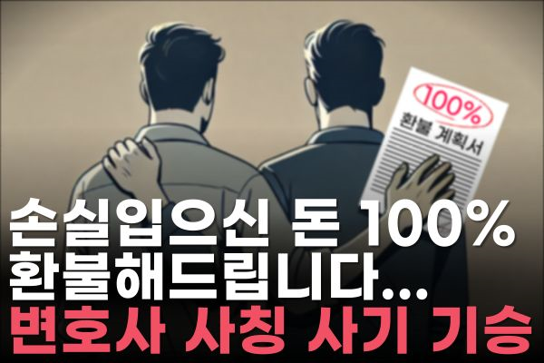 "손실입으신 돈 100% 환불해드립니다" 미끼… 변호사 사칭 사기 기승