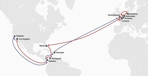 TA1(Transatlantic 1) 서비스. [사진=HMM] 