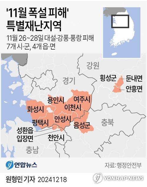 경기도, 특별재난지역 외 9개 시군 지원…재난기금 90억원 투입