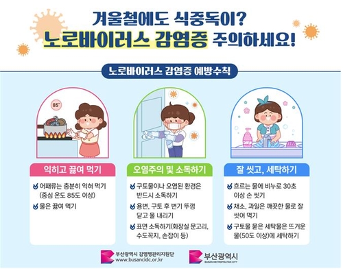 부산 노로바이러스 감염 환자 4주 연속 증가