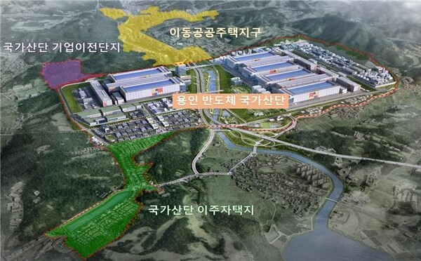 세계 최대 반도체 산업단지인 용인 국가산단의 산업단지 계획이 당초 목표보다 3개월 빠른 26일 승인됐다. 사진은 용인 반도체 국가산단 조감도 [국토교통부]