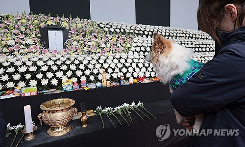 가족 잃은 '푸딩이'도 조문…짖는 대신 물끄러미 위패 응시