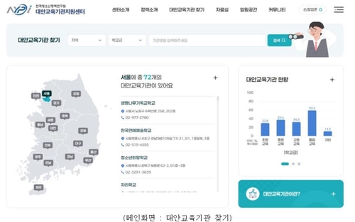 대안교육기관 누리집 개통…교육과정·재학생 수 등 '한눈에'