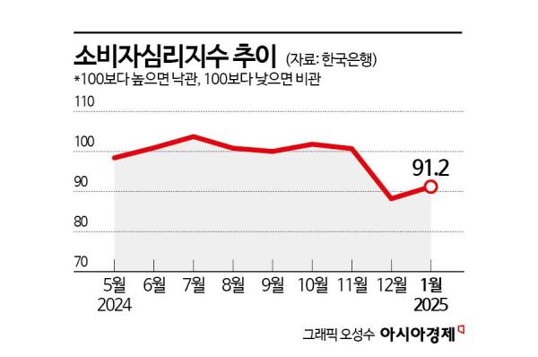 "계엄쇼크 그 후" 불확실성 해소 기대…1月 소비심리 개선