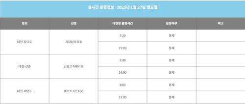 풍랑특보에 충남 고향섬 가는 뱃길 이틀째 막혀