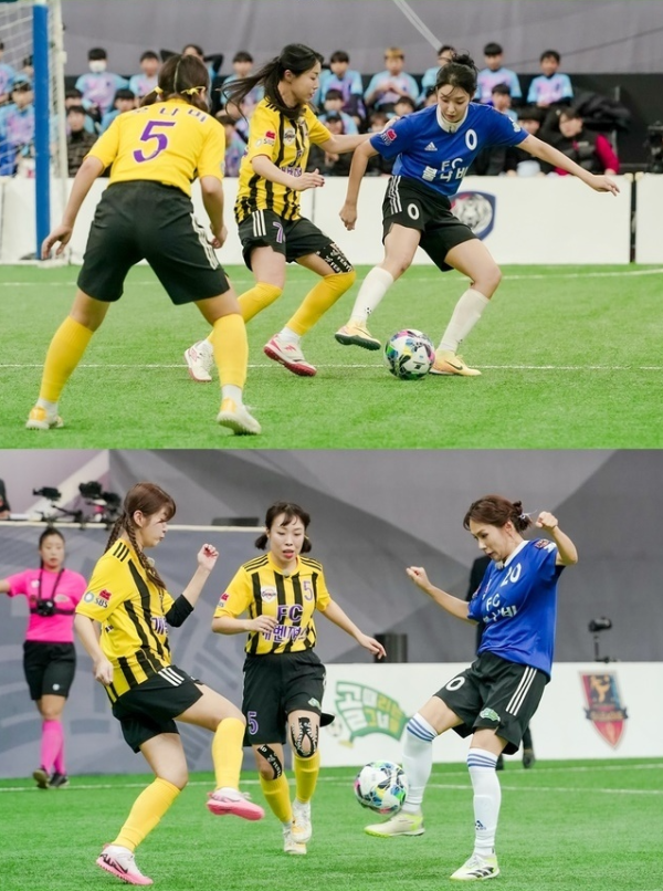 ‘골때녀’ FC불나비 vs FC개벤져스 ,독기 충전 완료