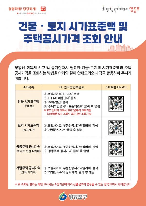 영등포구는 다르게 본다, 부동산 정보 QR코드로 한방에 본다