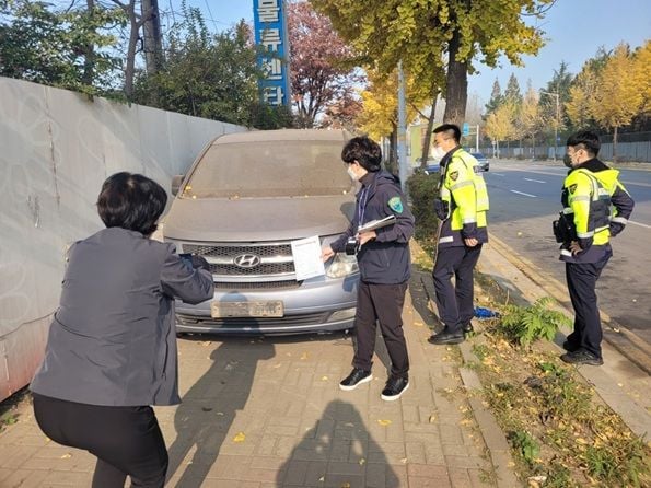 인천 연수구, 중고차수출단지 인근 불법 주·정차 집중단속