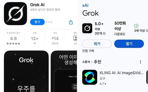 머스크 AI 챗봇 '그록', 국내 앱마켓 제공 시작