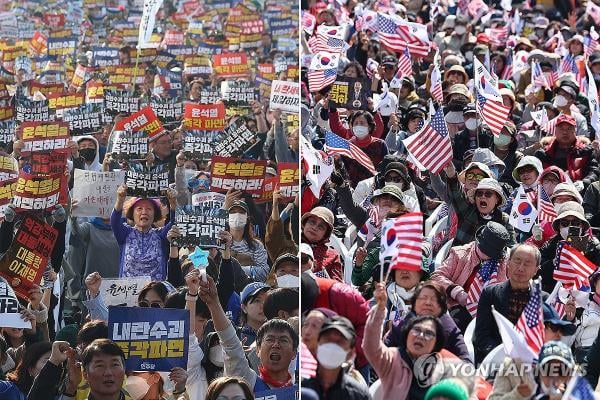 尹 탄핵 선고 임박…'파면하라' vs '기각해야' 휴일에도 이어지는 찬반 집회