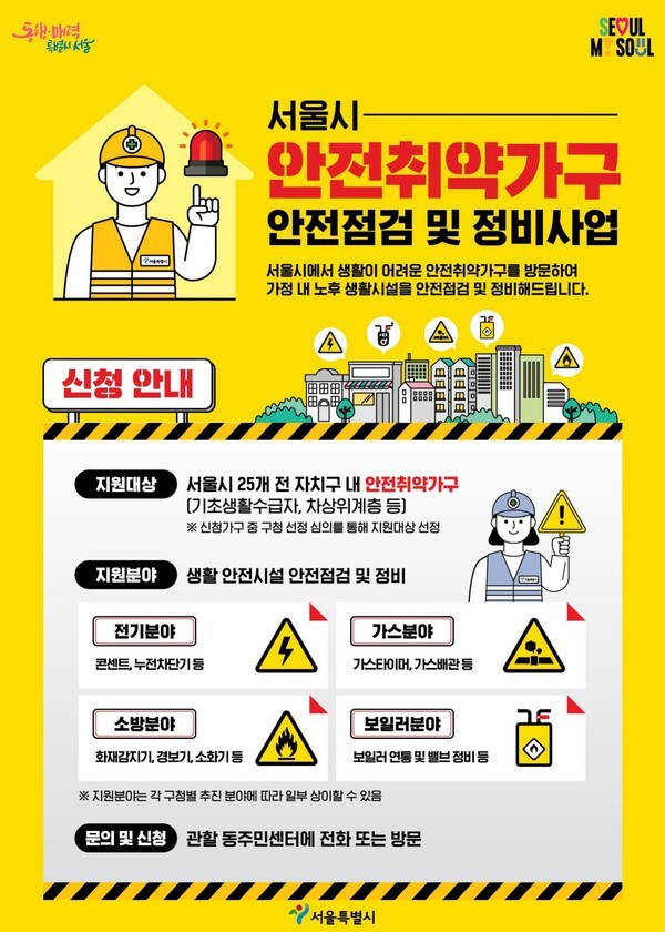 안전취약가구 안전점검 및 정비사업 대상자 모집 포스터(사진제공=동대문구청)