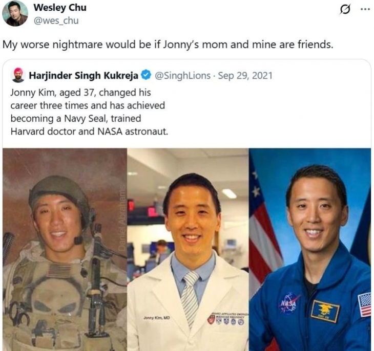 미 소설가 웨슬리 추가 엑스에 올린 게시물. 엑스 캡처