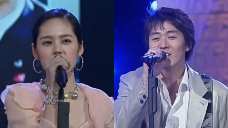2003년 KBS 연기대상에서 함께 무대에 올랐던 한가인·연정훈. 2003년 KBS 연기대상 방송화면 캡처