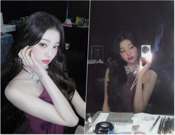 장원영, 버건디 코르셋 하나로 밤거리 런웨이로…“감자칩조차 소품이 된다”