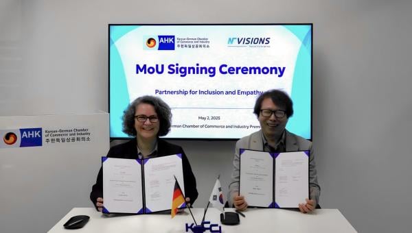 주한독일상공회의소, '어둠 속의 대화' 엔비전스와 MOU