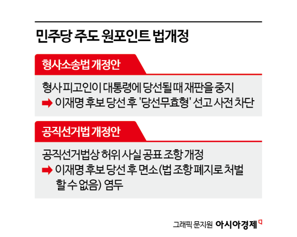 [뉴스인사이드]이재명 위한 원포인트 법개정 문제없나