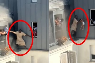 (영상) “걱정 말고 안겨!”…불타는 아파트에서 아이 4명 구한 영웅 [포착]