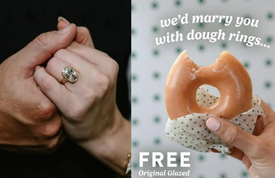 Krispy Kreme held a free donut event to celebrate Taylor Swift's engagement. Taylor Swift-Krispy Kreme Instagram capture