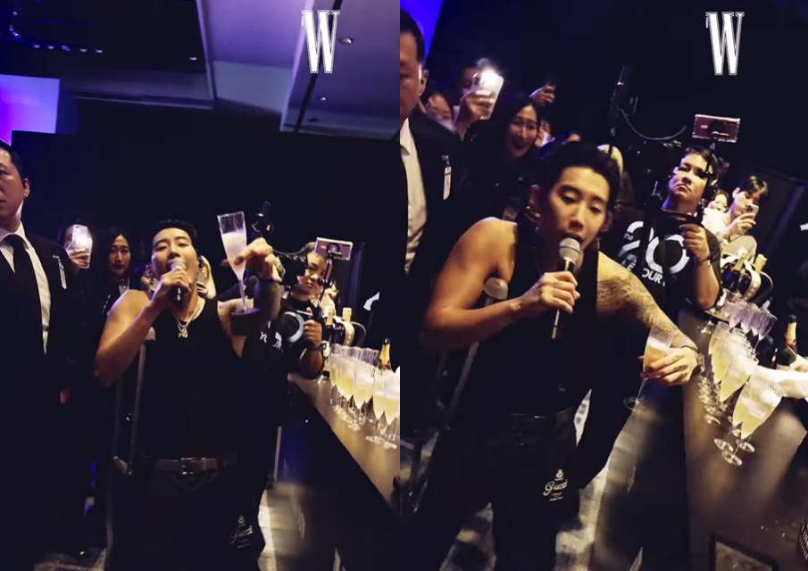 Singer Jay Park performing 'MOMMAE' at the 'Breast Cancer Awareness Campaign Charity Event' hosted by W Korea. W Korea Instagram capture