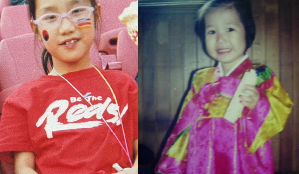 Childhood photo of singer An Ye-eun. An Ye-eun Instagram capture