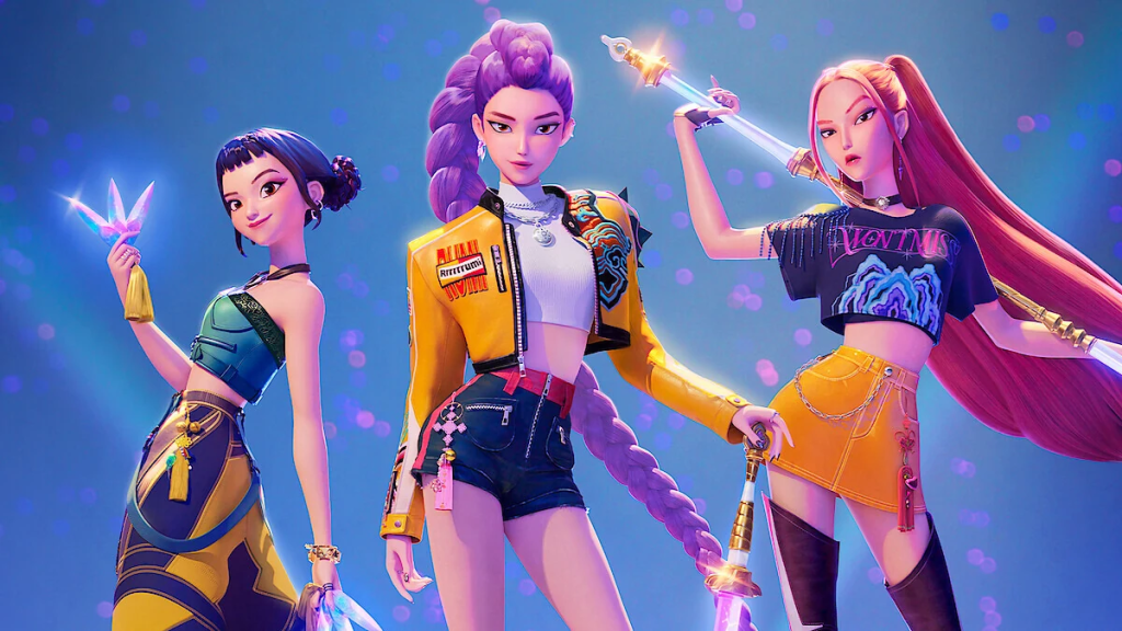 Netflix 'K-Pop Demon Hunters' features a fictional K-pop group 'Huntrix'. Netflix