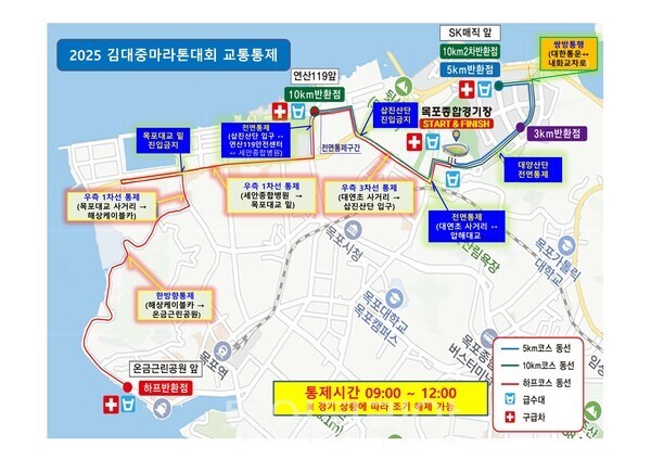 목포시, 23일 '김대중 마라톤대회' 개최···도로 교통통제 실시