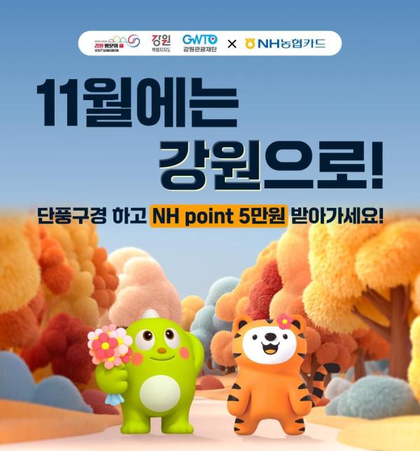 강원·NH농협카드 '상생 캠페인'…관광객 5만P 환급 지역 경제 선순환 시동
