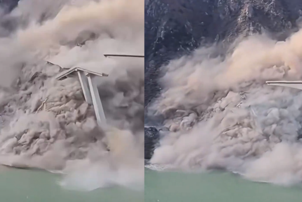 산사태 났다고…완공 1년도 안된 中 신축 교량 '와르르'