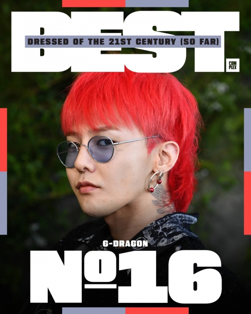 Singer G-Dragon was the only Asian to be selected as the '21st Century Best Dresser' by the American media Complex. Provided by Complex